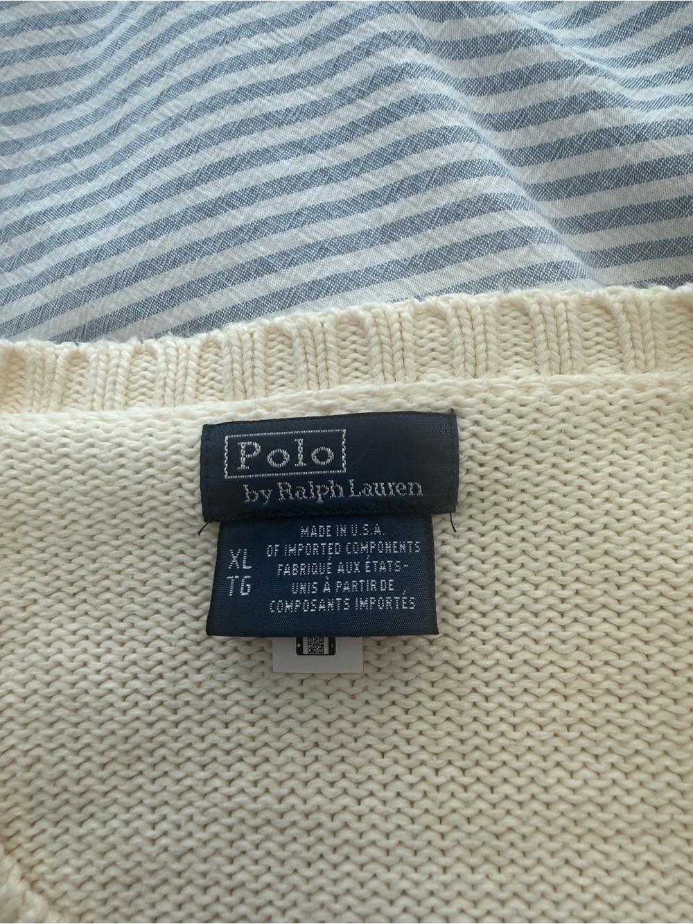 Women’s Ralph Lauren Polo off white cotton flag sweater - Picture 3 of 3